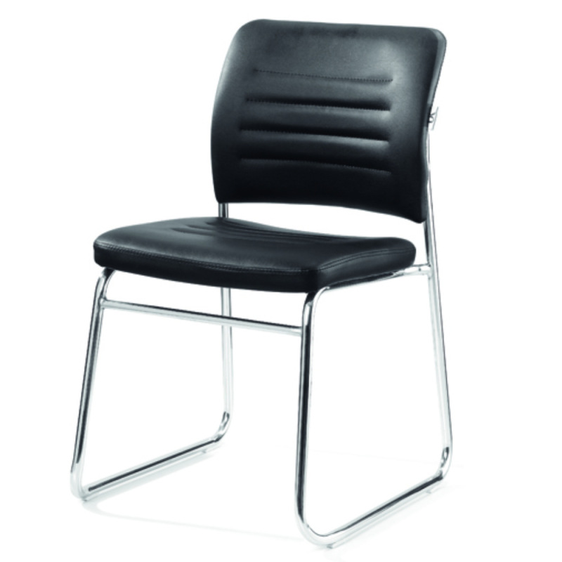 Leather Stacking Staff Chair Task Chair Office Furniture Conference Room Computer Training Chair Orange Yellow