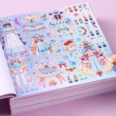 キラキラ着せ替えシール女の子手作り子供DIY知育玩具静かな王女貼り付け化粧貼り付け超厚