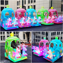 热销双马拉车游乐车广场发光碰碰车夜市摆摊儿童双人电动玩具车