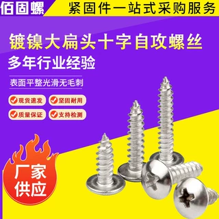 厂家现货镀镍TA大扁头自攻螺丝十字蘑菇头大伞头自攻丝自攻钉批发