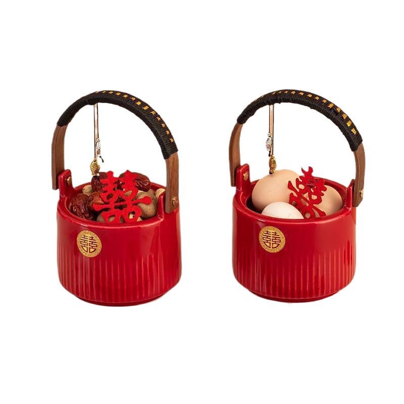 The descendants bucket wedding wedding supplies Daquan out of marriage and happy event, a wedding event, the mother's marriage, the female red dowry hi barrel