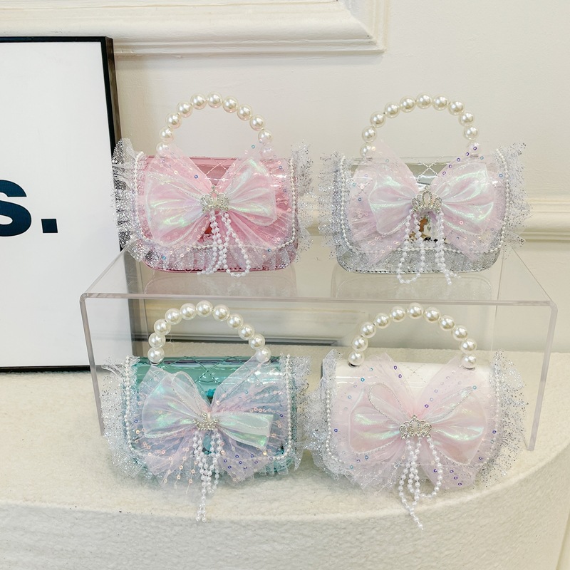 Longo Grace arco bolso de hombro de niñas cambio bolso de mochila de moda bolso infantil nuevo bolso de perlas de niñas