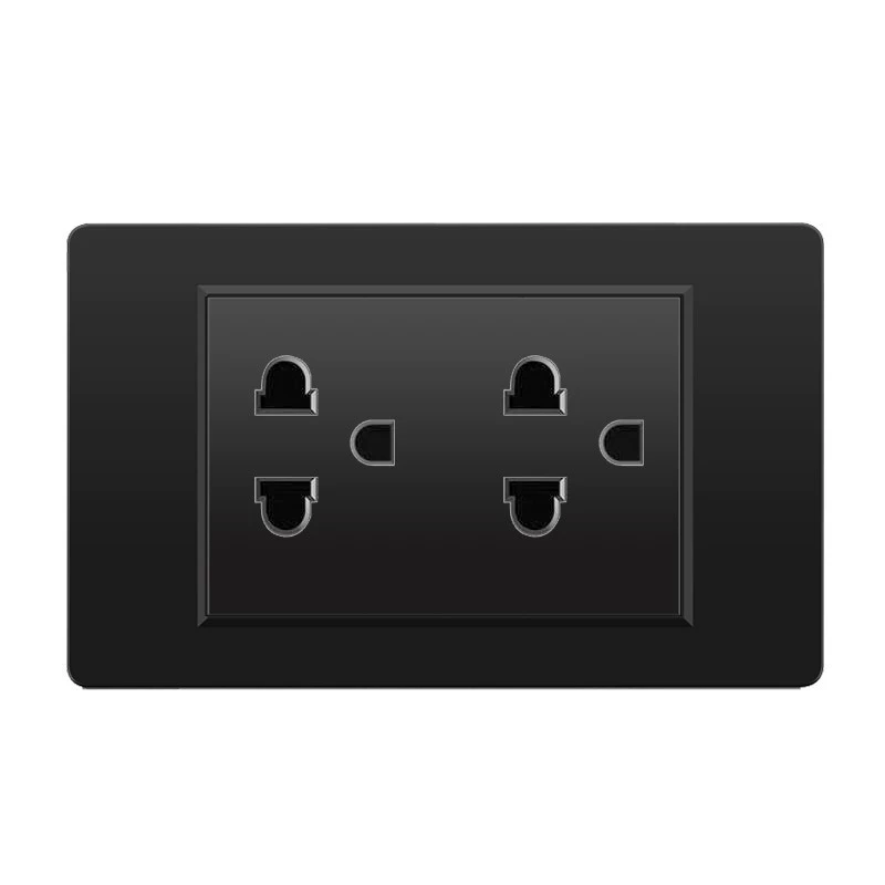 Черная настенная панельная розетка с 118 тип switch, тайваньская розетка с 20W type-C, шесть отверстий