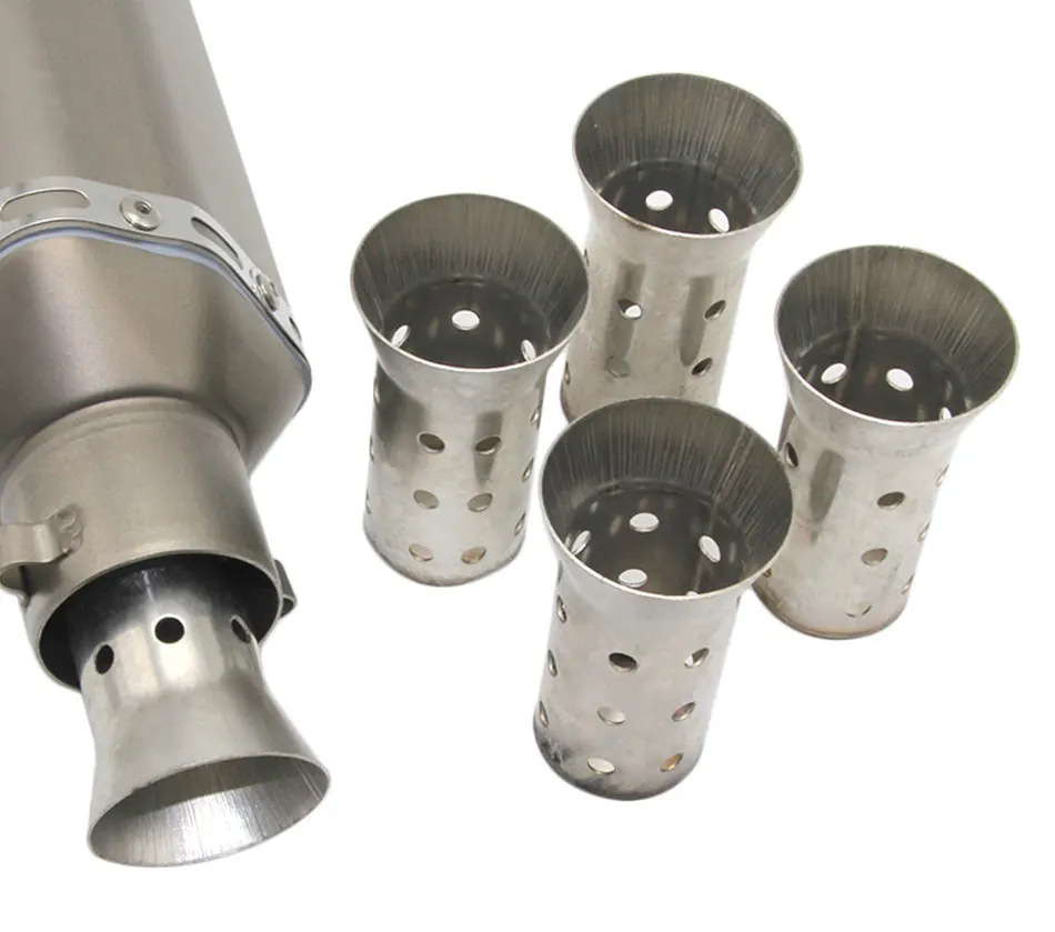 Motorcycle Exhaust Pipe Tail Section Silencer Large Displacement Sports Car Modified 51mm Honeycomb Low-Pitched Silencer Plug Silent Plug