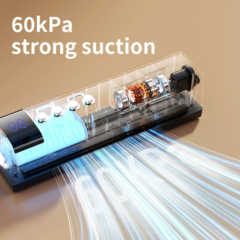 Миниатюрный беспроводной вакуумный упаковщик для продуктов с сенсорным управлением, перезаряжаемый, для домашнего использования, для упаковки продуктов в пакеты, кухонный вакуумный упаковщик