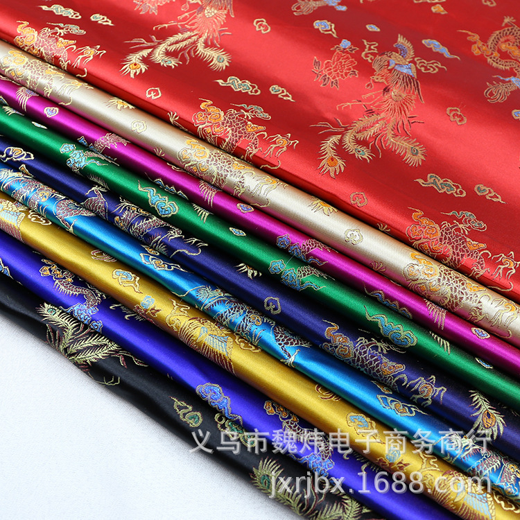Brocade and silk dragon and phoenix jacquard fabric festive holiday costume packaging fabric fabric brocade silk fabric Brocade and silk dragon and phoenix jacquard fabric festive holiday costume packaging fabric fabric brocade silk fabric