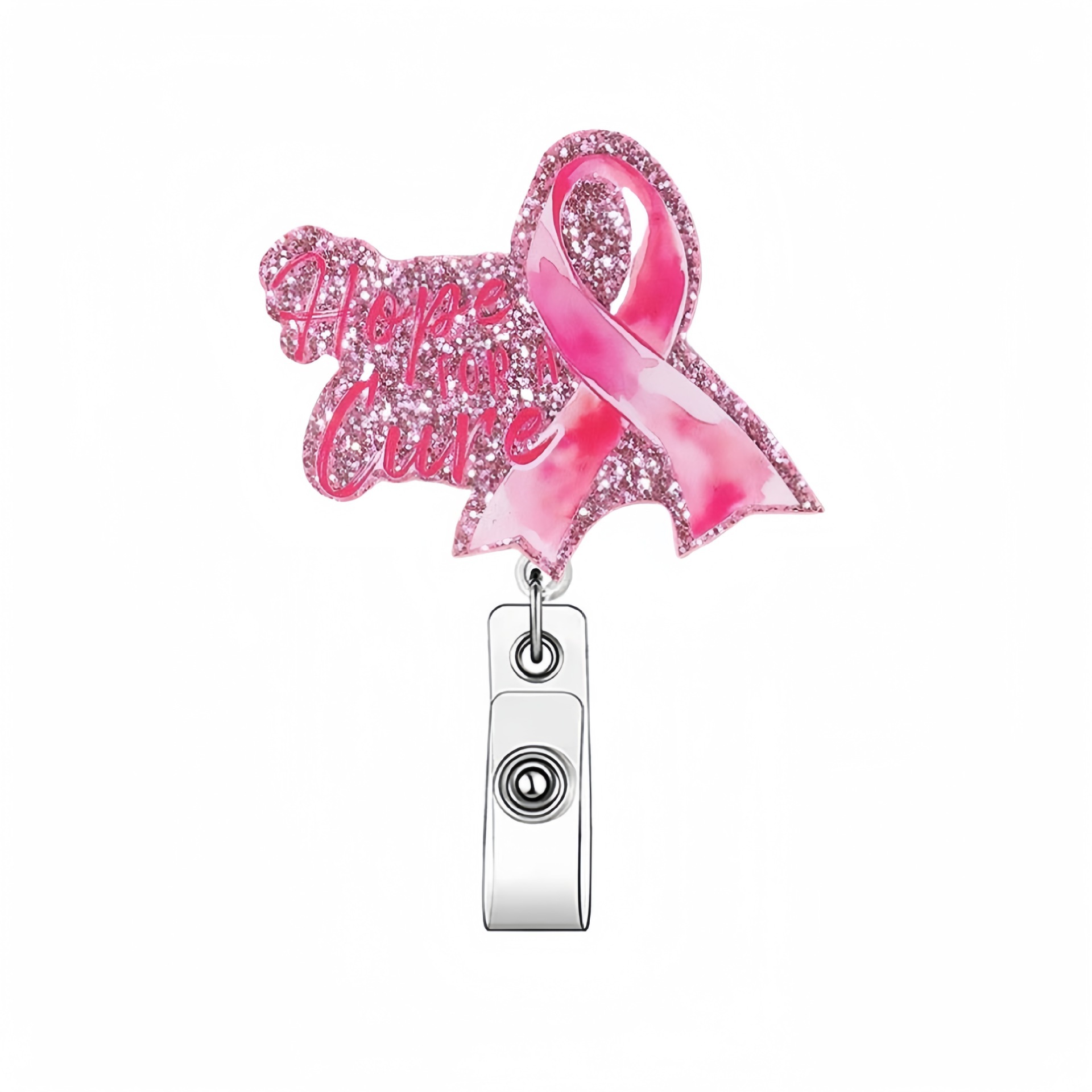 Etiqueta de etiqueta de venta caliente transfronteriza en lugar de acrílico divertido brillo clip de insignia telescópico hebilla de identificación hebilla fácil de tirar