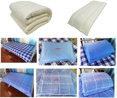 新疆本白布被褥床單被套枕套枕巾枕芯單人學生軍訓被批發七件套