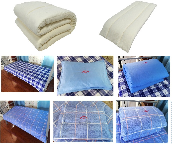 新疆本白布被褥床單被套枕套枕巾枕芯單人學生軍訓被批發七件套