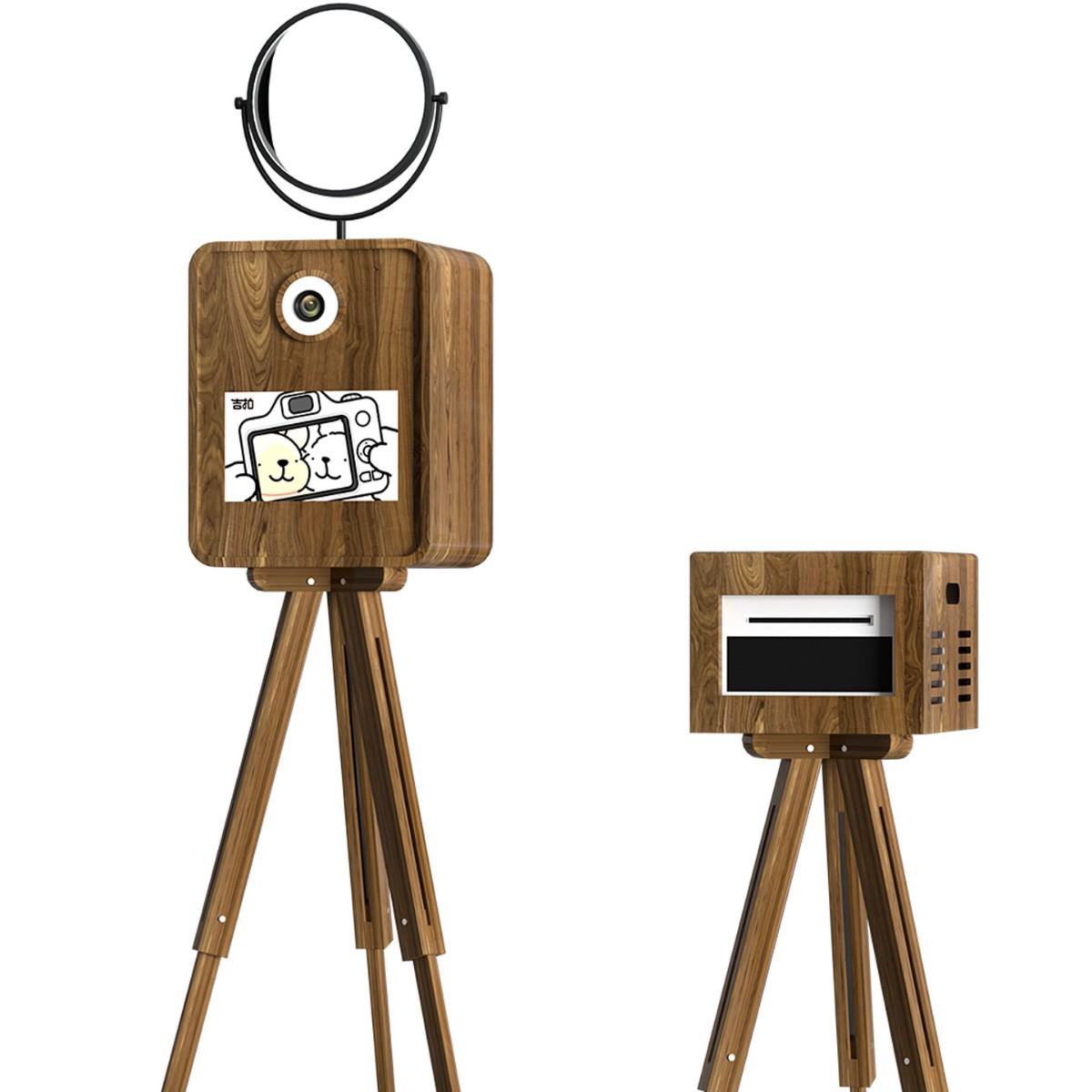 Fotobooth de boda transfronterizo cámara interactiva de alquiler de máquina de fotografía de cabeza grande máquina de fotografía todo en uno