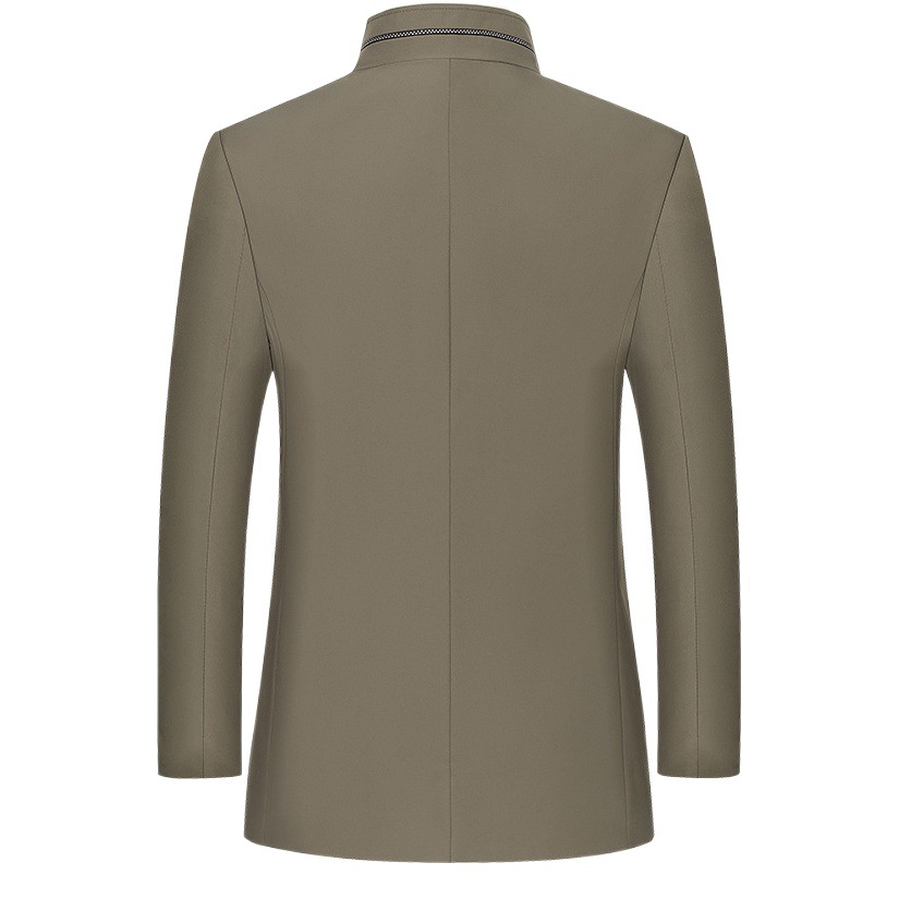 Chaqueta para Hombre, Primavera-Otoño 2025, Nuevo Estilo, Cuello Alto, Informal, para Hombres de Mediana Edad, Ropa de Papá, Parka de Negocios