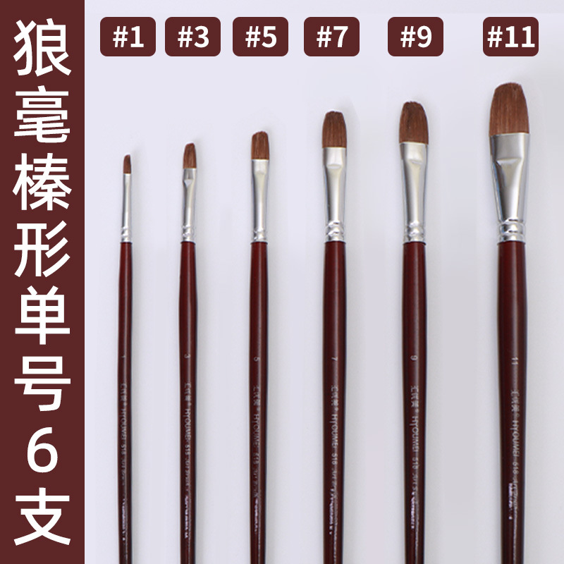 Huiyoumei Pincel Pintura al óleo Acrílico Gouache Pigmento de acuarela Lobo Hao Pincel de lana Tratamiento preferencial Pincel Montmart