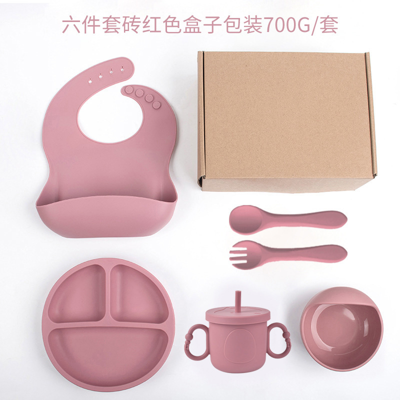 Placa de almuerzo de ventosa resistente a caídas de silicona de grado alimenticio Dumo Baby Juego de tazón Placa de almuerzo de silicona