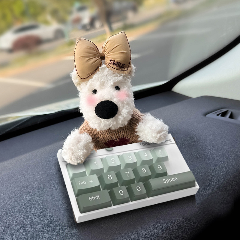 Tarjeta de estacionamiento temporal del automóvil lindo West Highland Puppy Keyboard Teléfono del automóvil Número de matrícula Decoración del automóvil Mover el automóvil