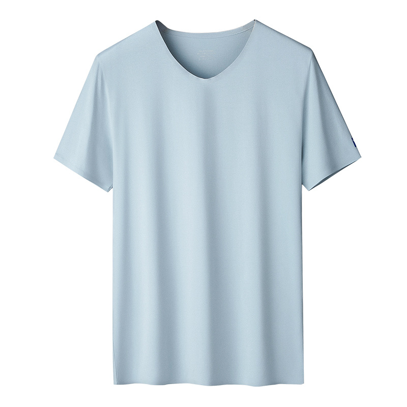 Camisetas de manga corta para hombre de algodón de 60 unidades para primavera y verano, capa base sin costuras, camiseta base de algodón puro, se pueden usar al aire libre, marca de moda.