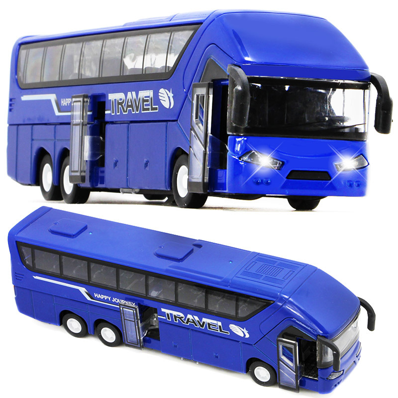 Modelo de Autobús Turístico de Aleación con Luz y Sonido y Tracción hacia Atrás