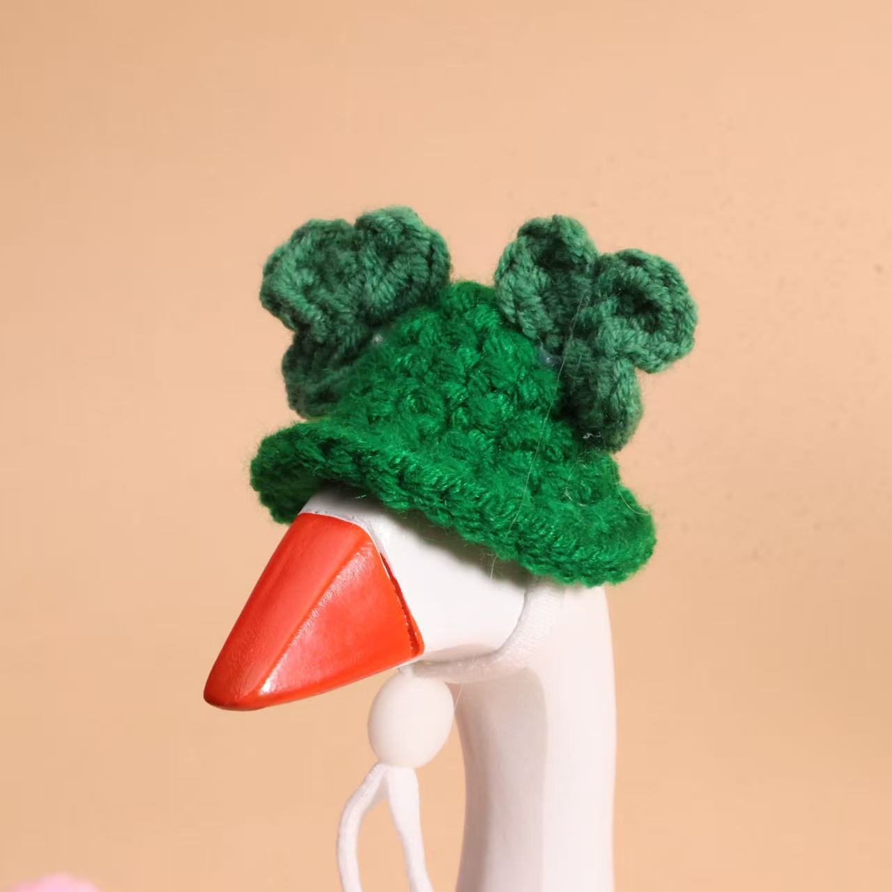 Gorro de hámster de Amazon, accesorio para mascotas, rama de flores, lindo set de ganso, gorro pequeño tejido a mano para fotos