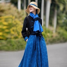 原创设计民族风亚麻连衣裙秋冬复古文艺女装气质长裙子新中式旗袍