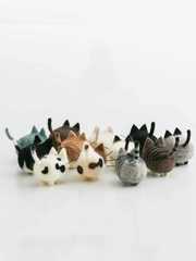 A5L Wool Felt Finished Product: Corgi, Pug, Teddy Dog & Cat Plush Dolls—Handmade Siamese Orange Cat Car Decorations