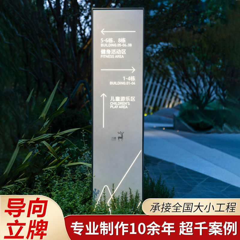 不锈钢立式导向牌户外公园景区指示牌商场指引牌停车场指向牌定制