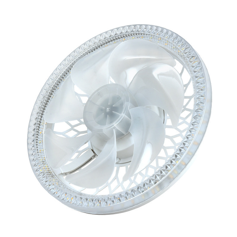 ventilador de cristal de alta potencia tornillo lámpara led hogar dormitorio cocina control remoto ventilador de techo lámpara fábrica de Zhongshan