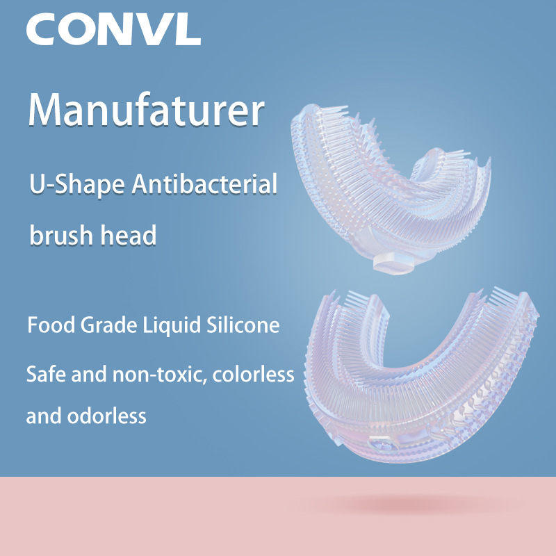 CONVL [6-12 Years Old U Shape Food Grade Silicone Brush Head]