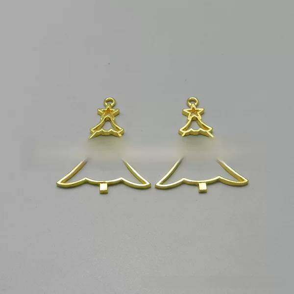 Color retention Christmas tree uv glue drop hollow frame zinc alloy metal frame diy jewelry accessories handmade materials