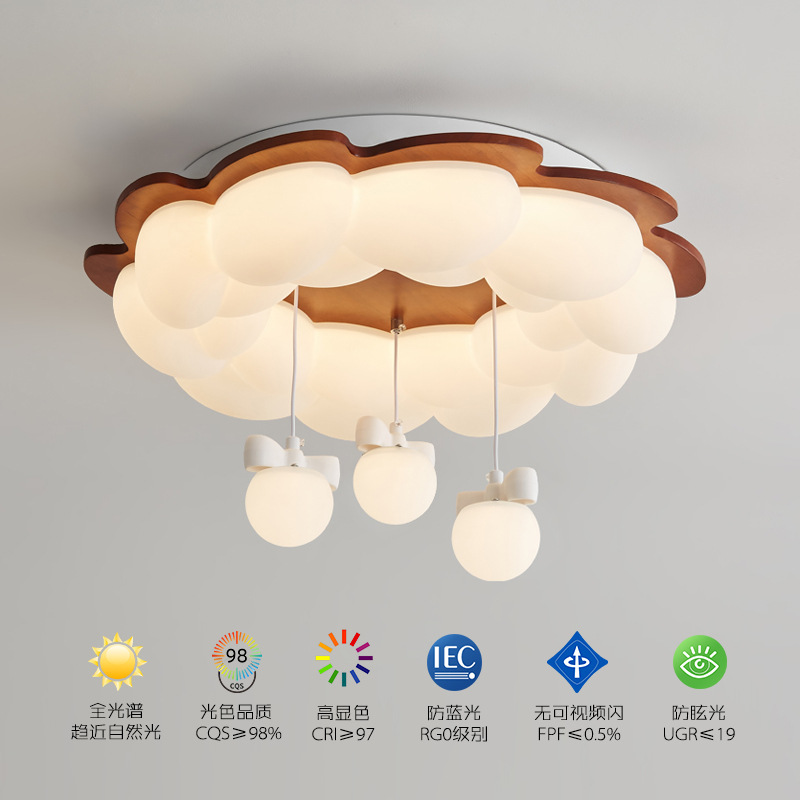 Lámpara de techo de nube de crema Lámpara de habitación de estilo antiguo francés de estilo creativo