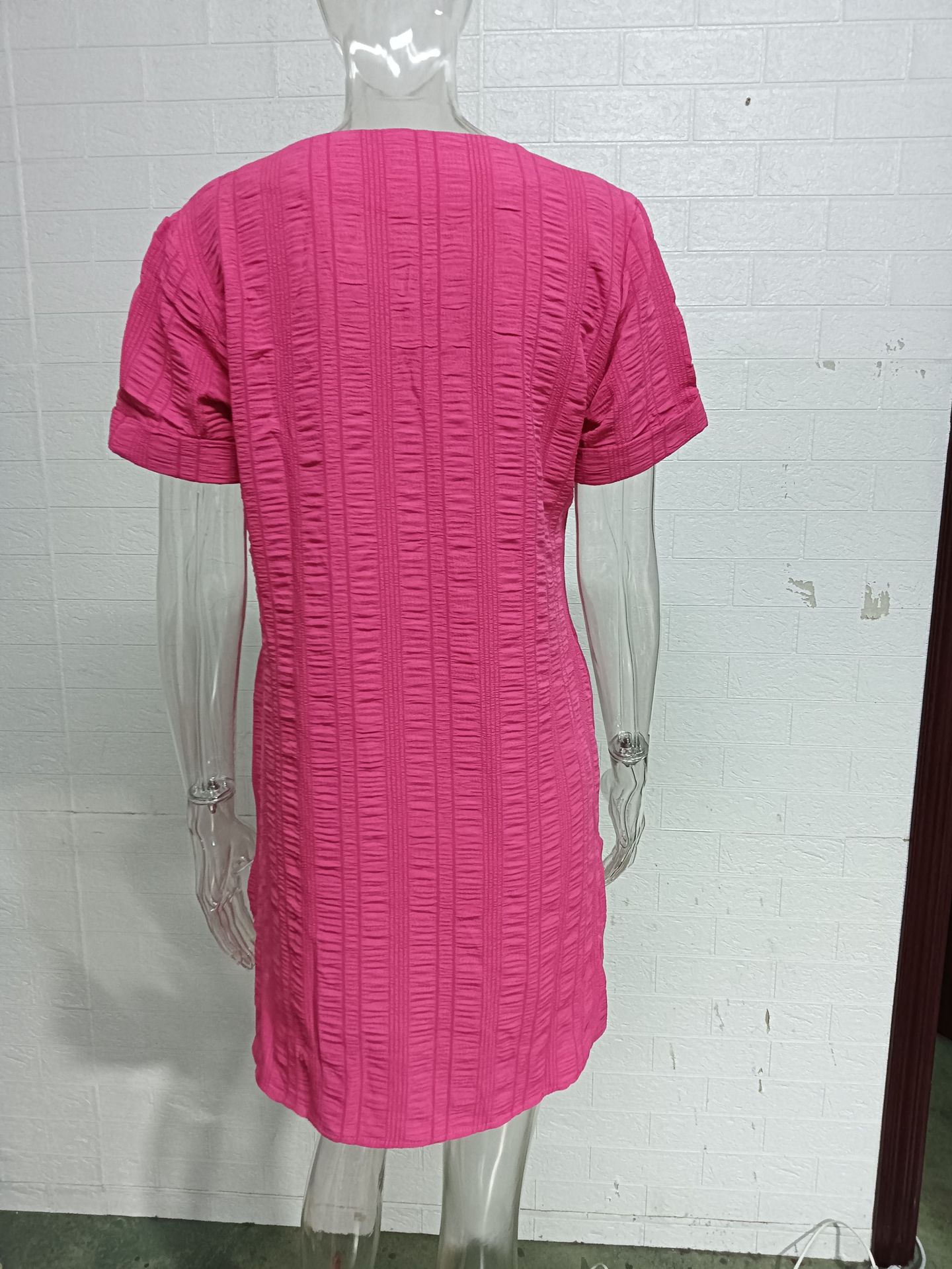 210g Weight Knee-Length Dress Length Type Short Sleeve Sleeve Length Regular Dress Dresses Type Regular Sleeve Sleeve Type Spandex, Polyester Fabric Type Mid Waist Waist Line Daily Occasion V Neck Neckline Regular Fit Fit Type Solid Color Pattern Summer, Spring Season Women's Gender Casual, Elegant Style Wholesale Women's Casual Elegant Solid Color Daily V Neck Short Sleeve Regular Dress 11
