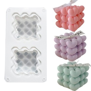 Cross-Border Heart Rubik's Cube DIY Scented Candle Gypsum Diffuser Stone Handmade Soap Silicone Material Mold