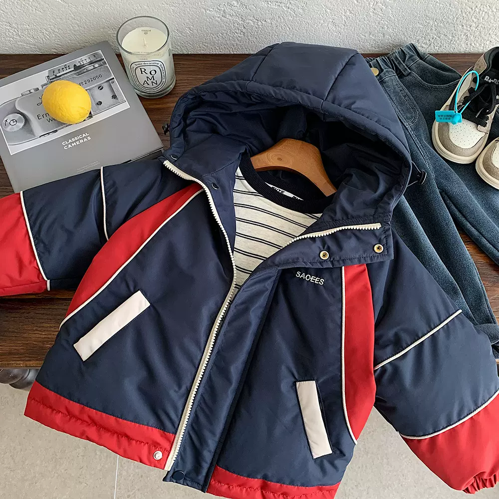 木野冬季童装男女童90白鸭绒工装羽绒服儿童洋气加厚保暖连帽外套