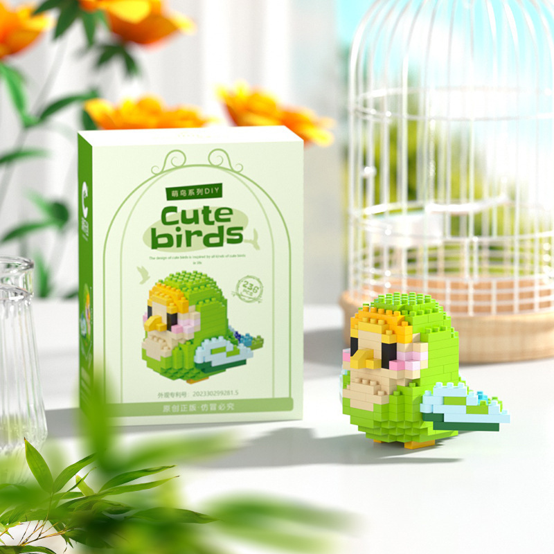 Pajaros compatibles, loros, bloques de construcción altos, flores, flores, ramas, flores, animales, decoraciones, juguetes inteligentes para niños, cabinas de mujeres