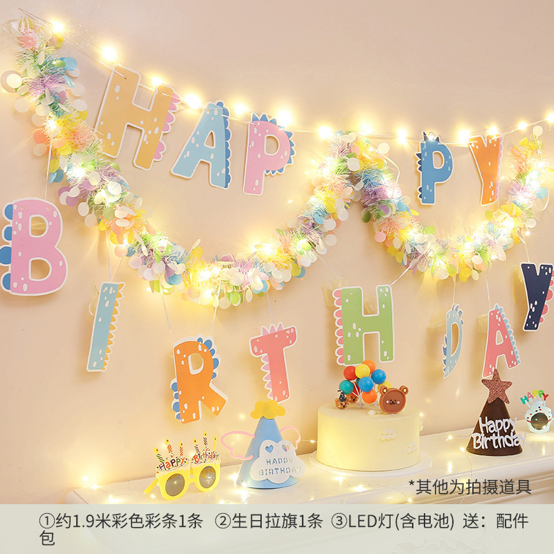 ハッピーバースデーの儀式装飾、小さな女の子の装飾壁シーン、子供のパーティー、男の子の誕生日雰囲気の小道具|undefined