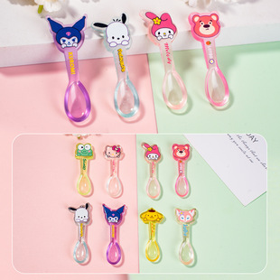 Cartoon Cute Luminous Sanrio Small Spoon Hairpin Ornaments Toy Pendant Pendant DIY Resin Accessories Jewelry