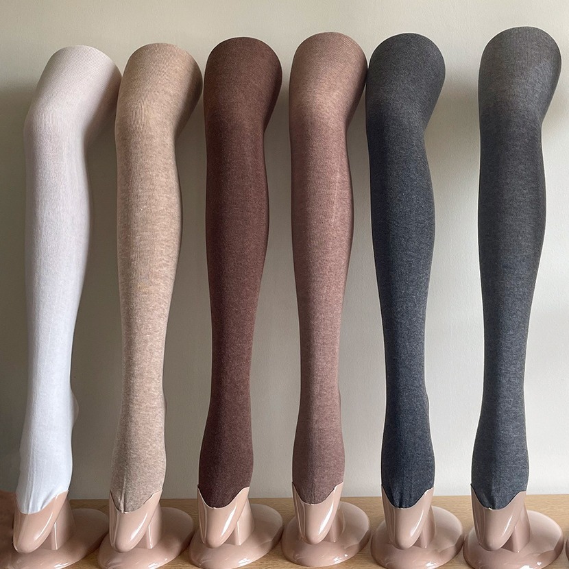 500D Flat Maillard Coffee Gray Relaxed Feeling Gray Combed Cotton Bottoming Pantyhose