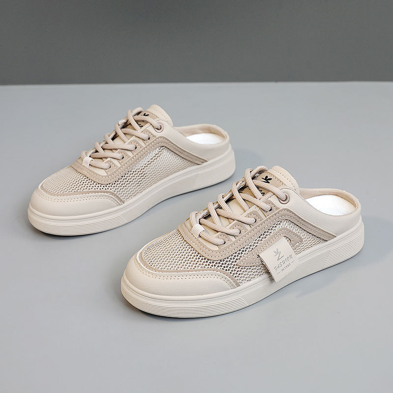 Zapatillas Yq56, nuevas zapatillas de media caña, tendencia de verano, de malla hueca, transpirables, con suela gruesa y plataforma para aumentar la altura._voghion.com