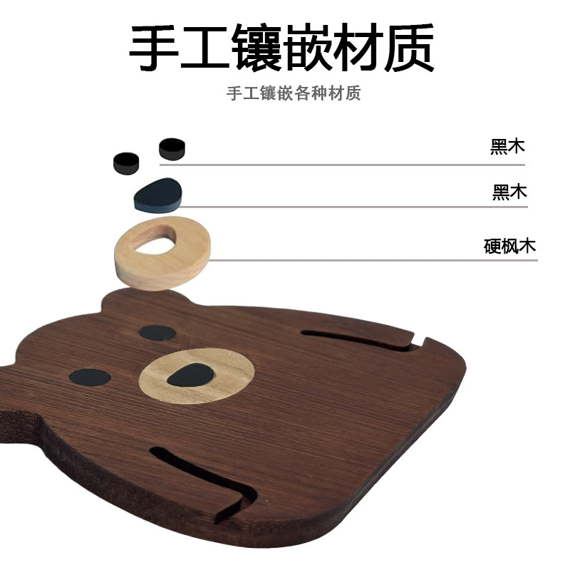 Новый продукт, трансграничный коврик для чая из цельного дерева с медведем, офисный коврик для чая, домашний кухонный настольный изоляционный коврик, подставка для кофе