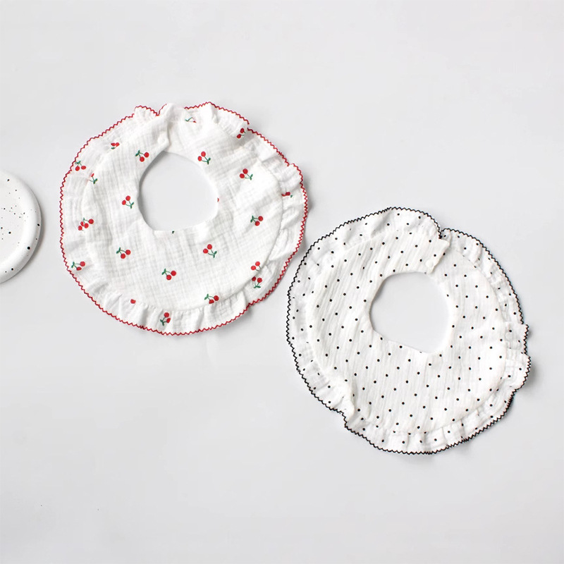 Gauze children's summer brand breathable cotton eating bib girl's 2