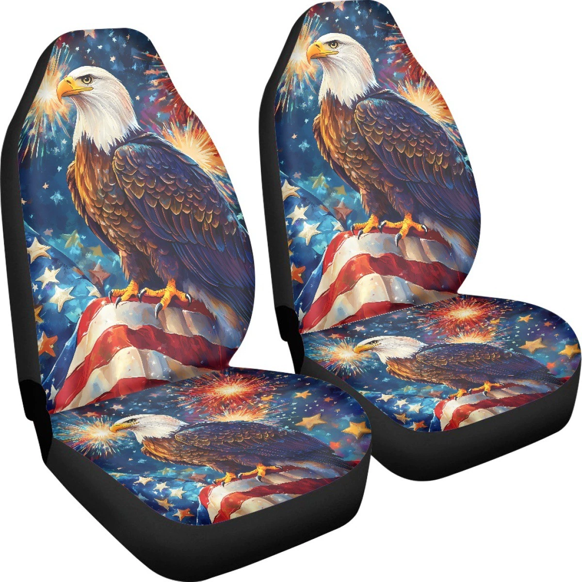Amazon трансграничный величественный орел флаг с рисунком автомобильного сиденья набор из двух частей Универсальный печатный чехол сиденья автомобиля