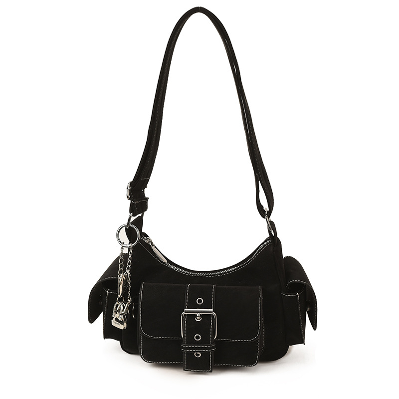 Vintage Biker Small Shoulder Bag With Multi-pockets For Women_voghion.com