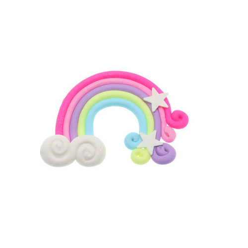 Baked cake soft glue rainbow decoration star candy color holiday birthday scene ornament material single side