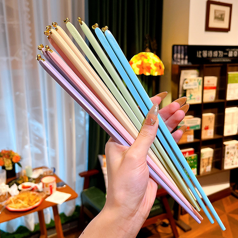 2025年新作ラッキーラブ合金箸、一人用、健康食事共有箸、家庭用|undefined