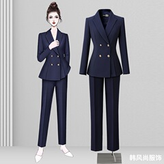 春と秋の新型職業スーツのスーツの女性の正装の気質のファッションの高級感の通勤のホテルの宝石店の作業服