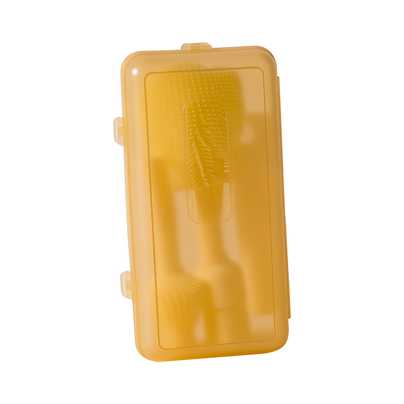 Cepillo de limpieza portátil de tetas para bebés, conjunto multifuncional especial de cepillo de biberón de silicona para bebés