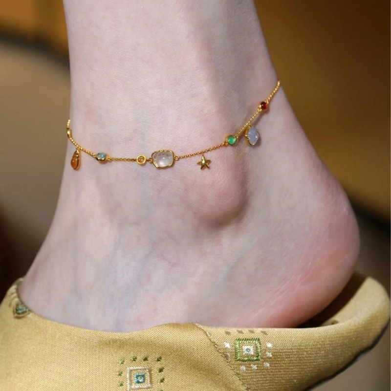 Summer Forest Starfish Shell Anklet Female Ins Small Conch Beach Small Pendant Anklet Small Cute Sweet Accessories