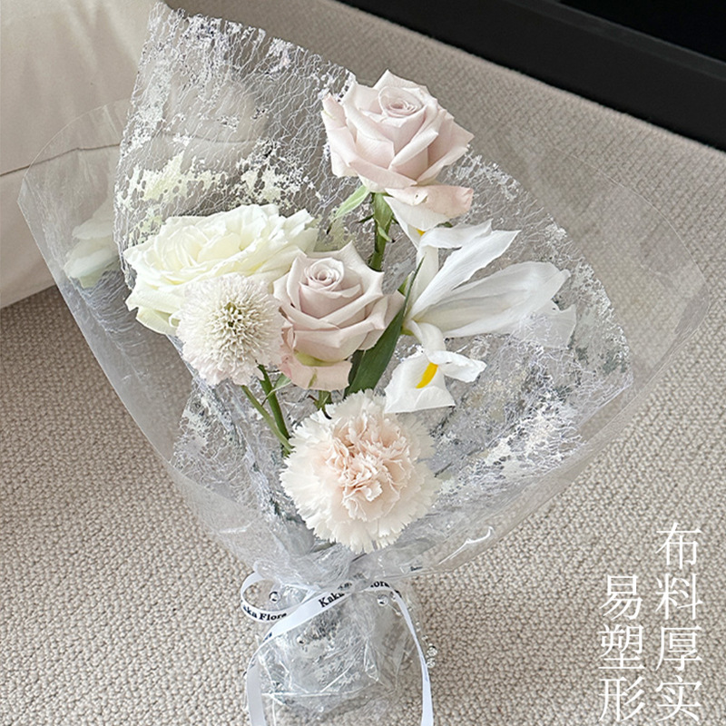 Qixi día de San Valentín papel de oro flor empaquetado ramo diy florista de algodón hecho a mano material floral al por mayor