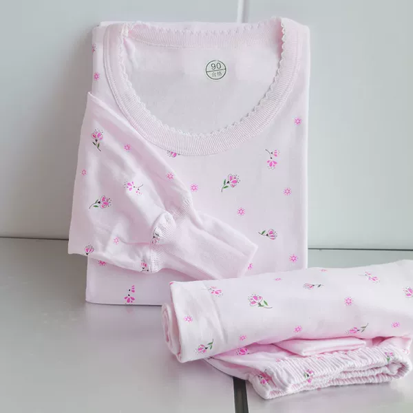 Powder flower low neck suit