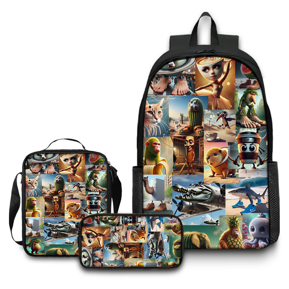 Nuevo producto transfronterizo Italian Brainrot Mochila con estampado digital