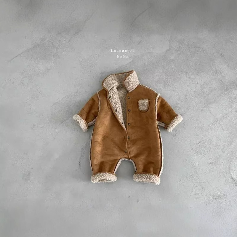 Ropa cálida de invierno para niños, prendas de vestir de felpa gruesas de otoño e invierno para bebés, ropa para niños de estilo coreano, prendas de vestir todo en uno de piel para bebés