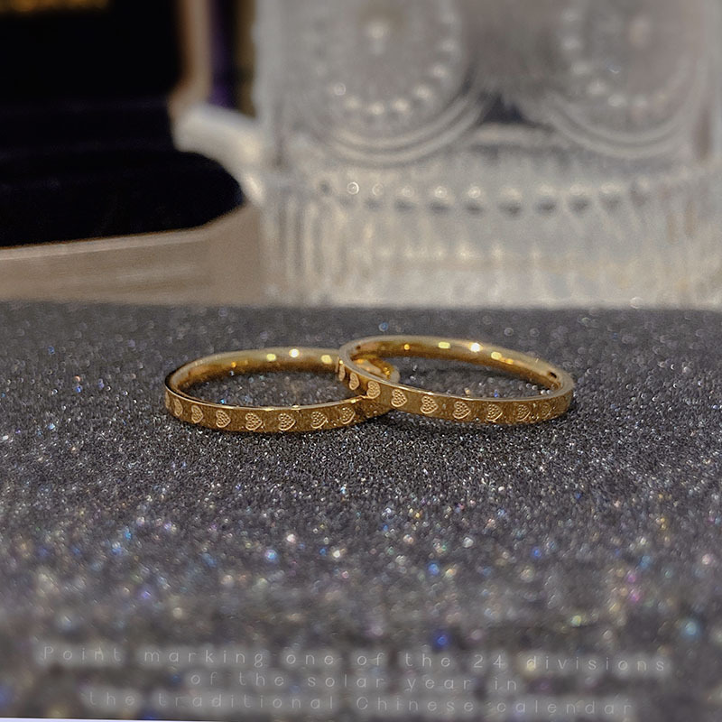 8g Weight Rings Classification Simple Style Heart Shape Titanium Steel Plating Rings 1 Piece